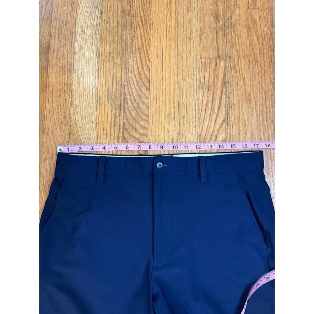 FootJoy FJ Mens 34 Golf Shorts Navy Blue Flat Front Performance Stretch Flaw